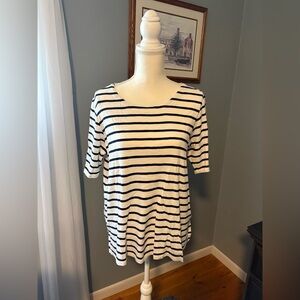 J Jill Striped Blue and White Women's Top